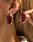 LUCE COLLECTION
Classic Acrylic Oval Stud Earrings