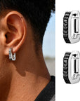 FOR HIM COLLECTION
Charismatic C-Shaped Rectangular Zircon Earrings for Men, Stainless Steel