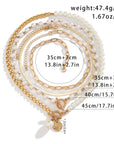 The Lune Collection
Layered Pearl and Thick Chains Choker Necklace