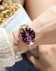 Luxury Diamond Dial Woman Wristwatch Waterproof