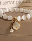 French Vintage Single Zircon Pearl Bracelet
