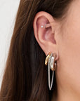 CAVI COLLECTION
Minimalist Two Tone Tassel Line Earrings 18K Gold Color Plated Water proof Stainless Steel