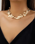 VERDIN COLLECTION
Unique Statement Irregular Big Heavy Metal Chain Necklace