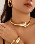 VERDIN COLLECTION
Statement simplicity Water Drop Spring Open Necklaces Bangles Earrings Set