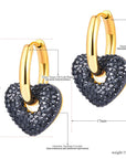 Sparkling Black/White Rhinestone Heart