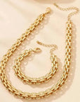 VERDIN COLLECTION
Gold Color Link Chain Necklace Bracelet Set