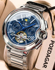Luxury Business Male Watch Date Week Stainless Steel Tourbillon