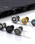 FOR HIM COLLECTION
Compass Stud Earrings, Stainless Steel Eight-pointed Star