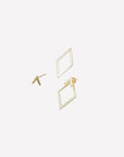 The Esla Minimalist Square Detachable Triangles Stainless steel Stud Earrings