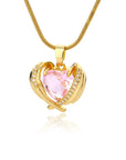 Bohemia Pink Cubic Zirconia Necklace For Women