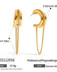 CAVI COLLECTION
Minimalist Two Tone Tassel Line Earrings 18K Gold Color Plated Water proof Stainless Steel