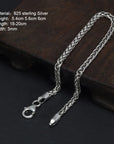 925 Sterling Silver 3mm Braided Wheat Chain Bracelet
