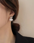The Lune Collection
French Elegant Gold Color Bean Spliced Flat Pearl Earrings