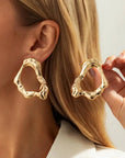 The Esla Gold Color Hollow Stud Earring