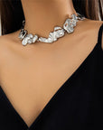 VERDIN COLLECTION 
Unique Statement Irregular Big Heavy Metal Chain Necklace