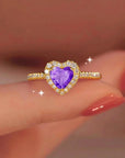 Gorgeous Zircon Shiny Love Heart Ring for Women