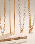 The Lune Collection 
Layered Pearl and Thick Chains Choker Necklace