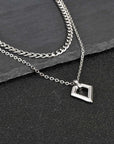 FOR HIM COLLECTION 
Classic Stainless Steel Layering Two Waterproof  Necklaces