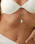 CAVI COLLECTION 
 Multilayer Pearl Pendant Waist Chain