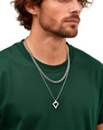 FOR HIM COLLECTION 
Classic Stainless Steel Layering Two Waterproof  Necklaces