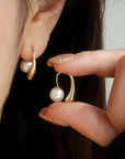 The Lune Collection 
 Stainless Steel pearl design Stud Earrings