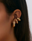 The Esla Vintage Metal Three Layer Stud Earrings