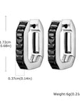 FOR HIM COLLECTION 
Charismatic C-Shaped Rectangular Zircon Earrings for Men, Stainless Steel