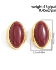 LUCE COLLECTION 
Classic Acrylic Oval Stud Earrings
