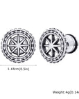 FOR HIM COLLECTION 
Compass Stud Earrings, Stainless Steel Eight-pointed Star