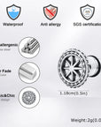 FOR HIM COLLECTION 
Compass Stud Earrings, Stainless Steel Eight-pointed Star