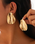 The Esla Unique Irregular Folds Metal Stud Earrings