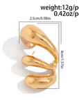 The Esla Vintage Metal Three Layer Stud Earrings