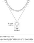 FOR HIM COLLECTION 
Classic Stainless Steel Layering Two Waterproof  Necklaces
