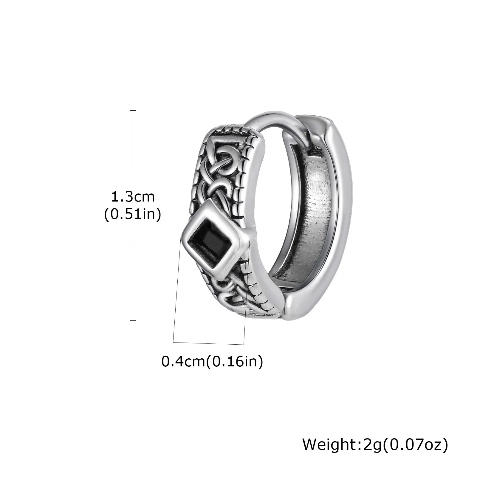 FOR HIM COLLECTION 
Unique Vintage Stainless Steel Hoop Earrings