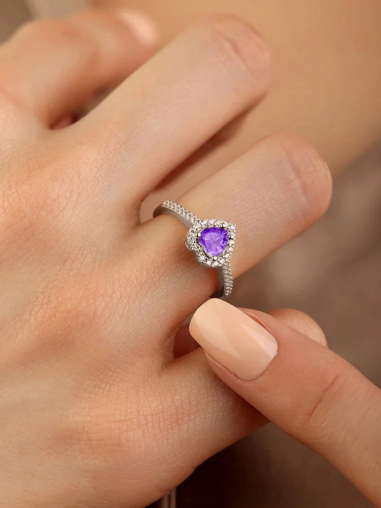 Gorgeous Zircon Shiny Love Heart Ring for Women