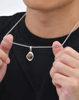 FOR HIM COLLECTION 
Irregular Pendant Necklace for Men, Waterproof Stainless Steel with Natural Stone