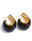 LUCE COLLECTION 
Acrylic Geometric Gold Colors Earrings Stainless Steel