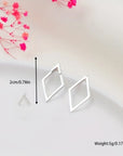 The Esla Minimalist Square Detachable Triangles Stainless steel Stud Earrings