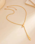 CAVI COLLECTION 
Trendy Smooth Metal Waterdrop Pendant Necklace
