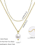 The Lune Collection
 Layered Minimal  Pearl Necklace