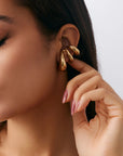 The Esla Vintage Metal Three Layer Stud Earrings