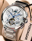 Luxury Business Male Watch Date Week Stainless Steel Tourbillon