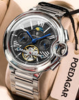 Luxury Business Male Watch Date Week Stainless Steel Tourbillon