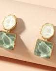 LUCE COLLECTION 
Asymmetry Statement piece Square Dangle Earrings