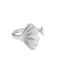 Vintage Ginkgo Leaf Rings For Women Stainless Steel Adjustable