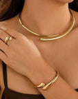 VERDIN COLLECTION 
 Minimalist Modern Spring Open Necklaces Bangles Rings Set