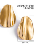 The Esla Unique Irregular Folds Metal Stud Earrings