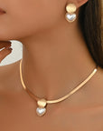VERDIN COLLECTION 
Modern Heart Shape Elegant Necklace with Earrings