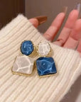 LUCE COLLECTION 
Asymmetry Statement piece Square Dangle Earrings