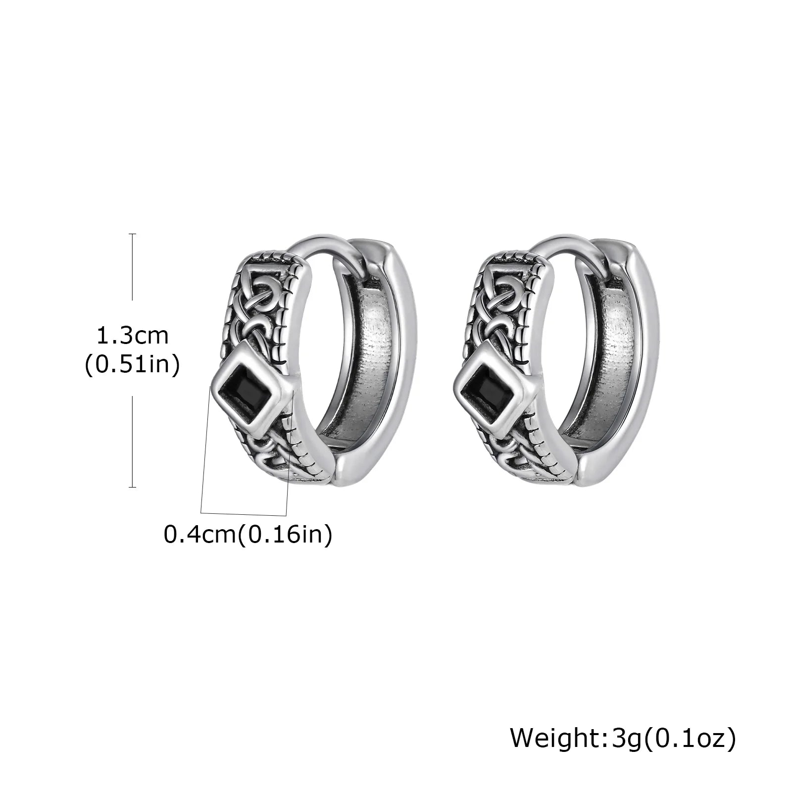 FOR HIM COLLECTION 
Unique Vintage Stainless Steel Hoop Earrings
